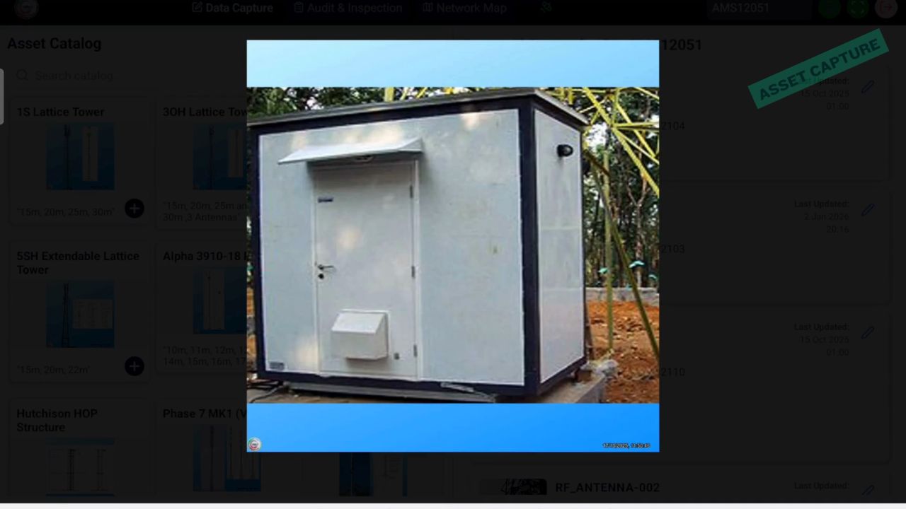 AMS mobile app captured cabinet evidence image